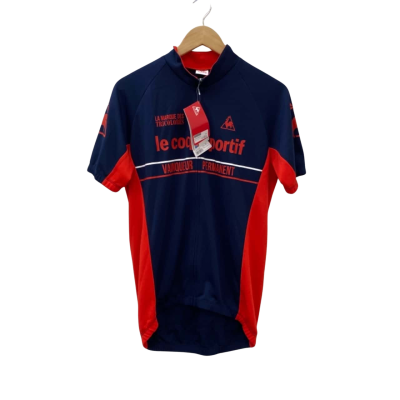 Le Coq Sportif Mens  Size L Navy Blue / Red Cycling Top
