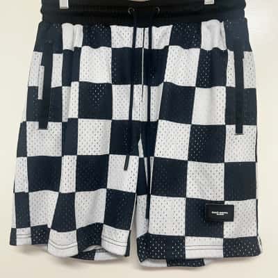 Saint Morta Men's Size M Cargo Shorts - Black / White 
