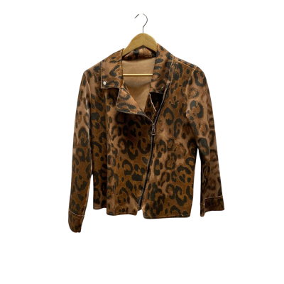 La Strada  Womens  Size M Brown Animal Print Jacket