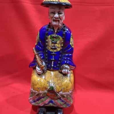 Vintage Chinese Emporor Figurine Hand Sculptured statue