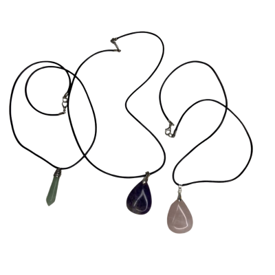 Replica of Rose Quartz , Amethyst and Jade Crystal Necklaces 