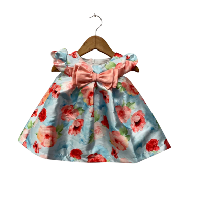Ollies Place Kids  Size 0 Dress Blue / Coral / Floral / Red 