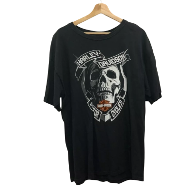 Harley Davidson Mens  Size XL Short Sleeve Skelton T-shirt Black  AS IS see description
