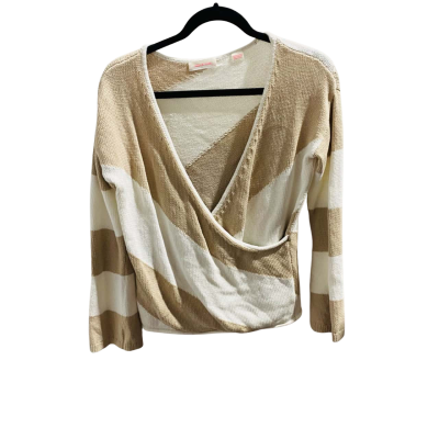 Sass & Bide Amante Amore Womens Cross Front Cotton Jumper Size XS Beige / White 
