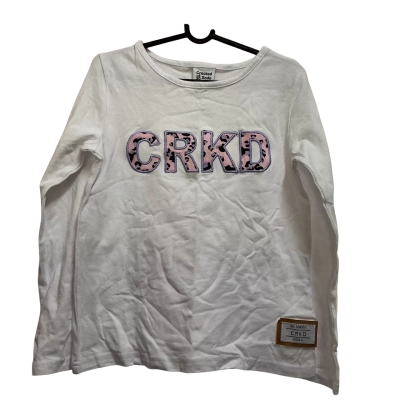 Cracked Soda Kids  Size 7 Long Sleeve Top Pink  / White 