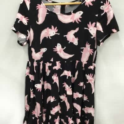 Dangerfield Womens Size 8 Casual Dress Black / Pink  