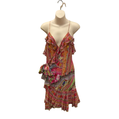 *BNWT* Camilla Women's  Hani Honey Wrap Frill 100% Silk Dress Size M/12AU (RRP $499)