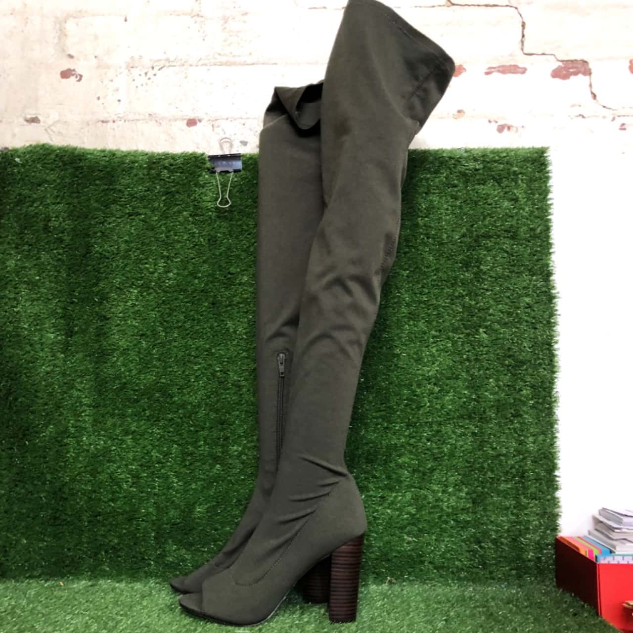 Billini Olive Green High Boots Size 9