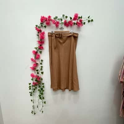 Trenery Womens  Size 16 Maxi Skirt Brown 