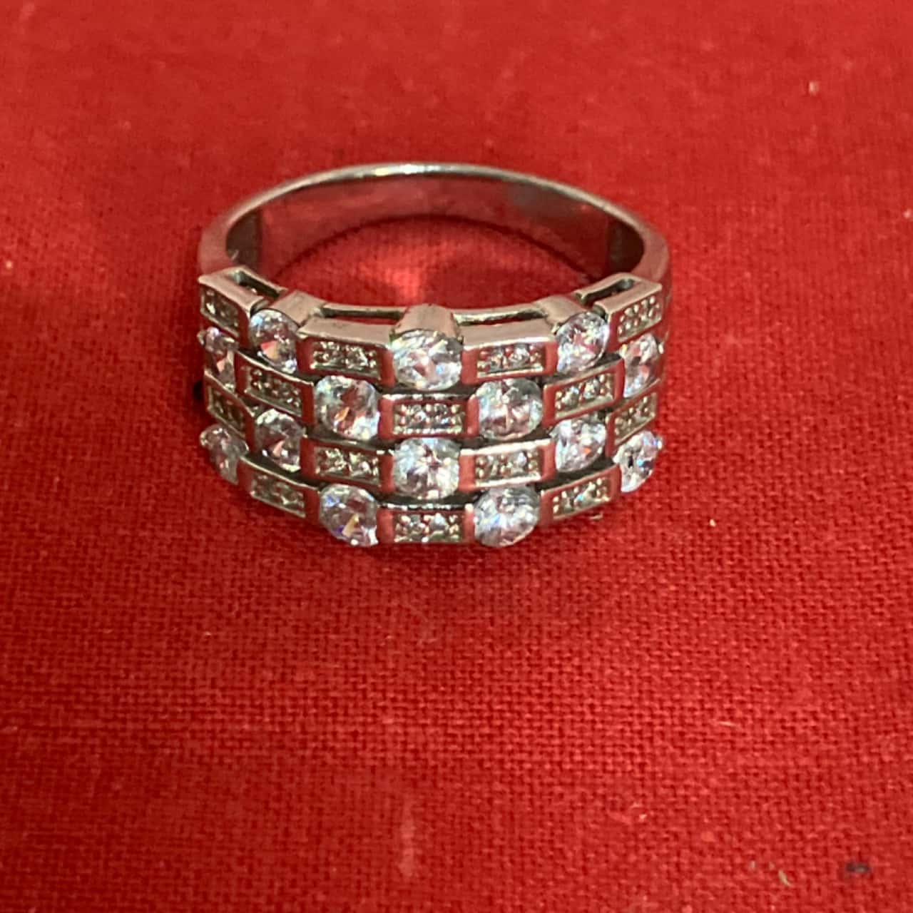Women's 925 Silver Wide Band 4 Rows Ring(s) - Used Very Good | Salvos ...