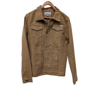 Liquor N Poker Mens Tan Denim Jacket