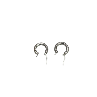 Vintage 925 Silver Hoop Earrings With Snap Closure
