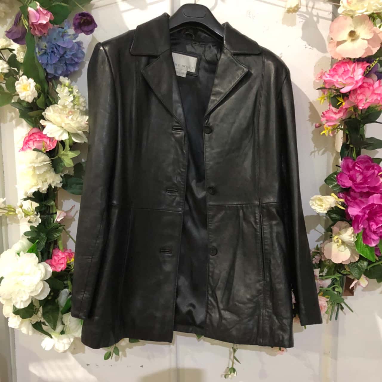 nine west leather jacket 