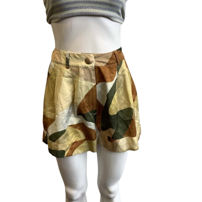 Mos Women's Size 10 Linen Blend High Wasted Short Camouflage 