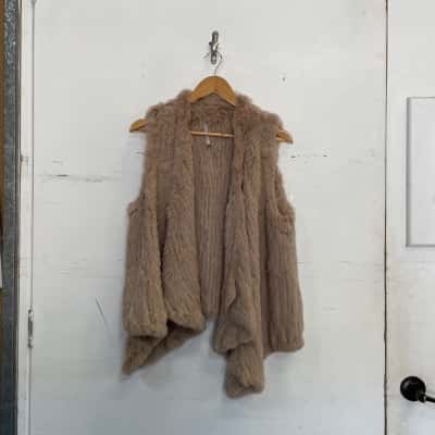 Natasha Fur Vest Size M Nude 