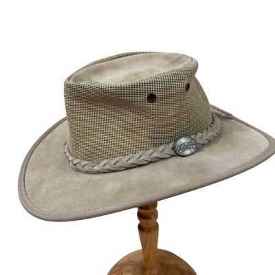 Barmah Hat Co Foldaway Cooler Leather Unisex Size M Brown 