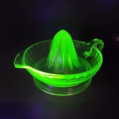 Vintage Uranium Glass Juice Squeezer 