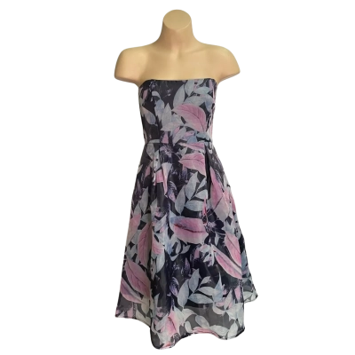  Maven Purple Tears Always Win Strapless Dress Size 12
