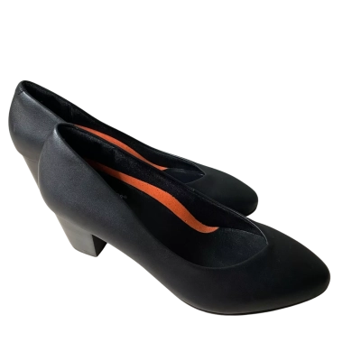 Hush Puppies Black Leather Court Shoes Size 9