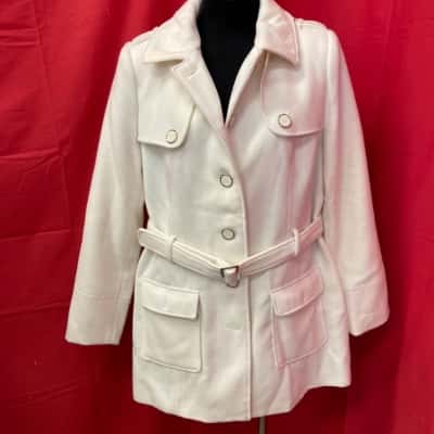 Target Womens  Size 18 White Belted Jacket