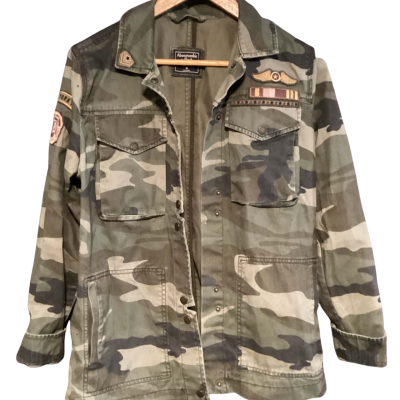 Abercrombie & Fitch army style jacket Size M Khaki 