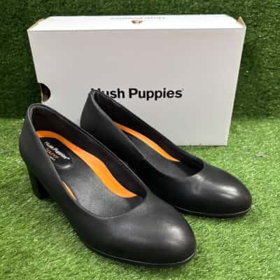 Hush Puppies Black Block Heel Size 8.5 
