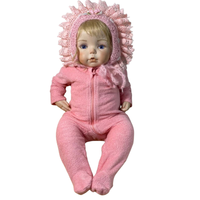 Vintage Life size  19 inch Handmade Semi Porcelain Baby Girl