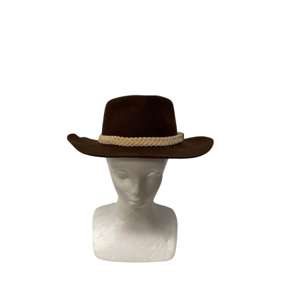  Unisex  Cowboy Hats Woolfelt Size S /56 Brown 