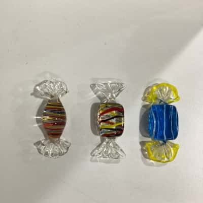 Vintage Murano Glass Italian Candy 3 Piece Set