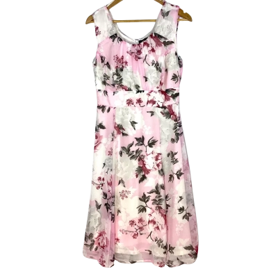 Liz Jordan - Lilac Sleeveless Floral Dress (Size 10)
