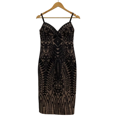 Sheike Women's Lace Dress Size 10 Black  / Nude RRP$240
