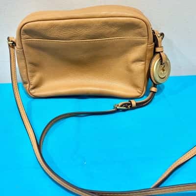 Mimco Light Tan Leather Crossbody Bag- Near New