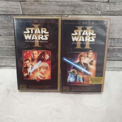 starwars the phantom menace & attack of the clones VHS tapes