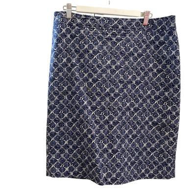 Sportscraft Womens  Size 12 Pencil Skirt Blue / Pattern / White 