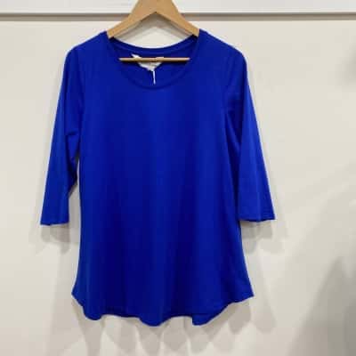 Taking Shape Womens  Size XXS 3/4 Sleeve Top Blue 