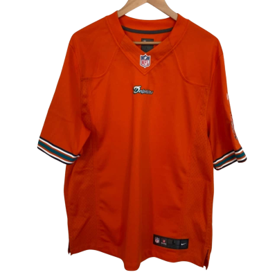 NFL / Nike Miami Dolphins Mens  Size L Short Sleeve Shirt/Jersey Orange 