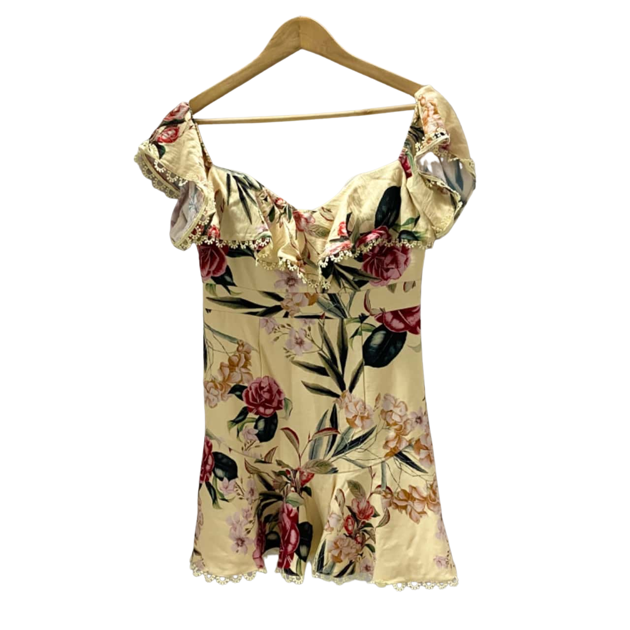 Sheike Size 14 lemon floral mini Dress