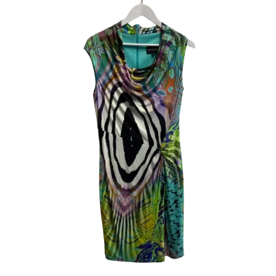 Frank Lyman Womens Size 16 Sleeveless Dress  Black  / Multicoloured / Pattern 