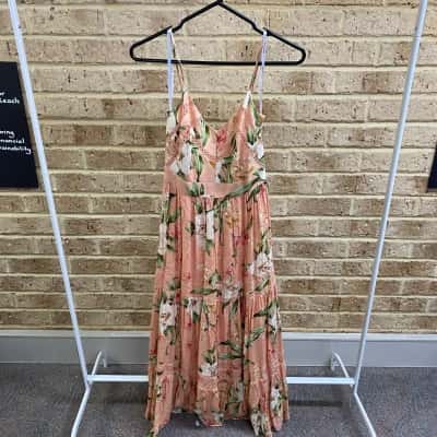 Forever New Women’s TANYA TIERED MAXI DRESS  PEACHED LILY  Size 8 