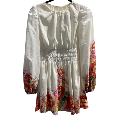  Double Shot Womens  Size 6 Long Sleeve Dress Cream / Floral  RRP $109.95