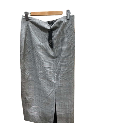Cue Womens  Size 8 Midi Skirt Black  / Checked / Grey 