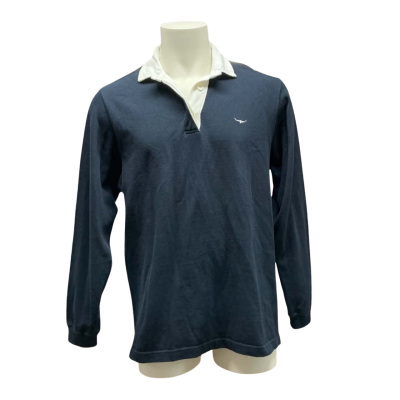 R.M. Williams Mens 100% Cotton Size XL Jumper Navy Blue / White 