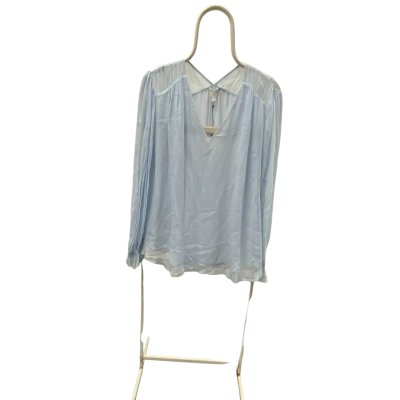 Witchery Womens  Size 16 long-sleeve Blouse pale Blue with frilly cuffs