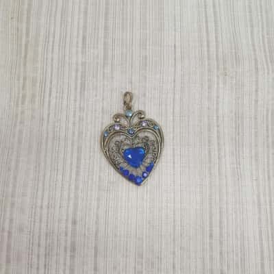 Absolutely Stunning /Regal Style /Gold Tone /Blue & AB Blue Crystal /Heart Shape Pendant - Pentant Only 