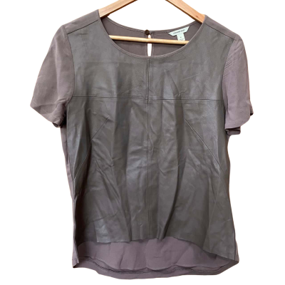 Country Road Brown Leather Contrast Top Size M