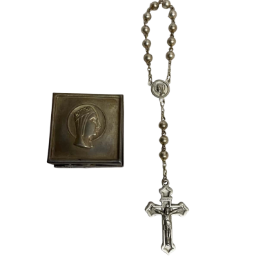  Womens Silver Chaplet Rosary Circa WW1-II 