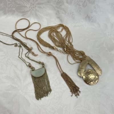  Women’s Costume Jewellery Gold Tone Necklaces 3 Pack