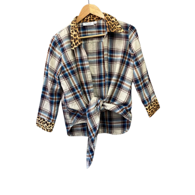 It’s A Fad Womens  Size S Animal print / Blue / Brown / Checked 