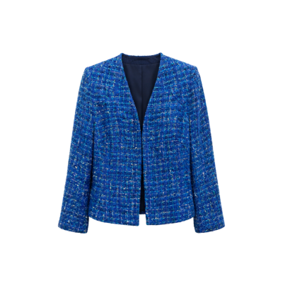 Perri Cutten Womens Size 10 Blue Tweed Jacket