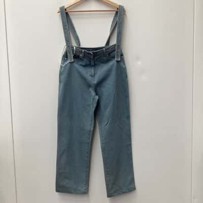 Paris Georgia Womens  Size S Blue jeans with overall strap